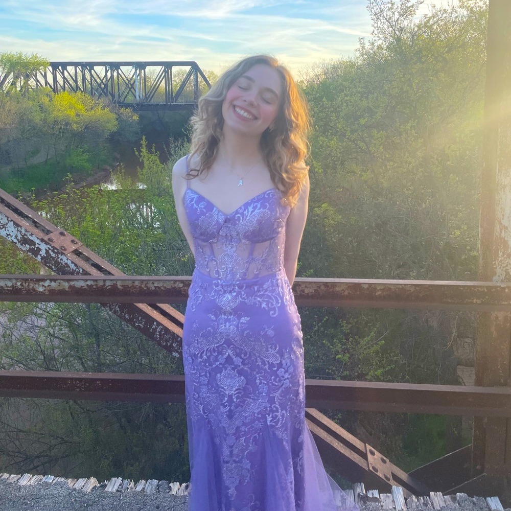 SIZE 3 SILVER GLITTER PURPLE DRESS || PROM DRESS